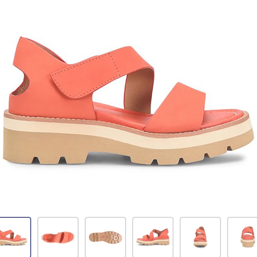 Sofft Vibrant Coral Platform Sandals